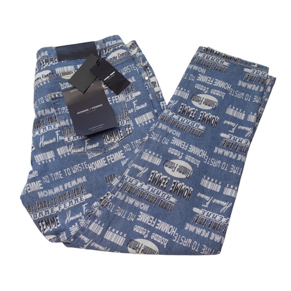 Homme + Femme Denim Pants Logo Print Jeans Size 40 NWT - Picture 10 of 10